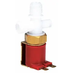 This brass solenoid valve is designed for use in wash fountains to control water flow. It serves as a replacement component for on/off water delivery in commercial and industrial washroom systems.