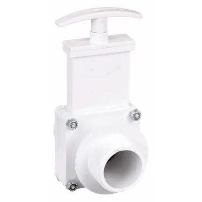 VALTERRA Gate Valve: 1 1/2 in Size, PVC, Rising, FIPS x MIPS, 45 psi CWP, Lever - Rising Stem PVC General Purpose Gate Valves