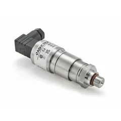 Piston-actuated miniature pressure switch with 1NO/1NC contact configuration. Pressure range 750 psi to 7,500 psi. Features 7/16-20" SAE Male pressure connection and Micro DIN Connector electrical connection. Used for monitoring and controlling pressure in hydraulic or pneumatic systems.