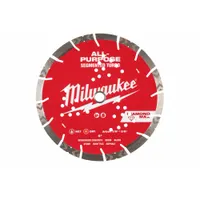 MILWAUKEE Diamond Saw Blade: Asphalt/Concrete/Stone, 9 in Blade Dia., 7/8 in Arbor Size, Wet/Dry (MPN 49-93-7125)