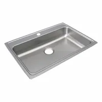 JUST MANUFACTURING Bowl Drop-In Sink: 33 in Overall Lg, 22 in Overall Wd, 6 in Bowl Dp, 1 Bowls (MPN SLADA2233A604-J)