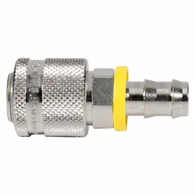 PARKER Quick Connect Socket: 3/8 in Body Size, 1/2 in Hose Fitting Size, Ball - Industrial Interchange Brass Quick-Connect Air Coupling Bodies