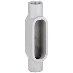Aluminum C-type conduit outlet body with 1 in trade size and 11 cu in capacity. Threaded hubs with set screws, powder-coated finish. For use with IMC systems to provide access for pulling or splicing conductors.