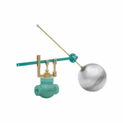 KECKLEY Float Valve Assembly: For Water Media, Angle Valve Body, Cylindrical, Horizontal Piping - General Service Float & Lever Valve Assemblies