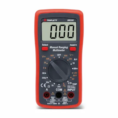 TRIPLETT Digital Multimeter: TRMS, CAT III 600V, 600 V Max AC Volt Measurement - Standard Feature Multimeters