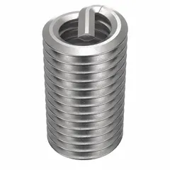 Helical insert for repairing or reinforcing threads in metal. Features screw-locking design to resist loosening under vibration. Made of 18-8 stainless steel with tensile strength 200,000-250,000 psi. Requires 6.25mm drill bit and M6-1.00 STI tap. Right-hand thread, plain finish, 100 pieces per pack.