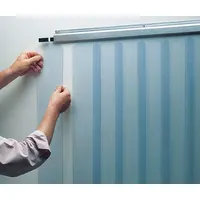 Strip door for commercial refrigerators and freezers. Acts as a flexible barrier to reduce cold air loss and maintain temperature control in cold storage applications