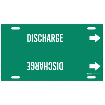 BRADY Discharge Strap-On Pipe Marker - Discharge Strap-On Pipe Markers