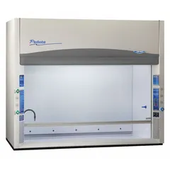 This ducted fume hood is designed for perchloric acid digestion applications, safely containing and exhausting hazardous fumes during high-temperature acid digestion processes. It includes a valve and work surface. A blower and base or stand are required and ordered separately.