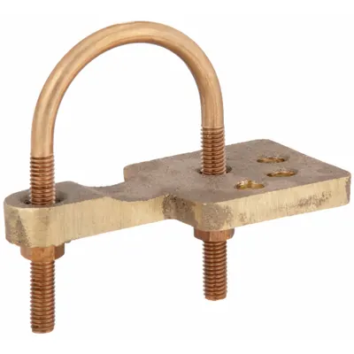 BURNDY Grounding Connector: Copper, 1/2 in to 1 in Pipe - Pipe and Rod U-Bolt Ground Clamps