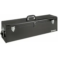 WESTWARD Tool Box: 30 in W 7 in D 9 in H, Steel, Black, Padlock, 1 Compartments
