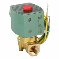 REDHAT Solenoid Valve: 2-Way, Normally Closed, 3/8 in Pipe Size, 24V DC, High Flow, Brass Body (MPN 8263H200LF 24/DC)