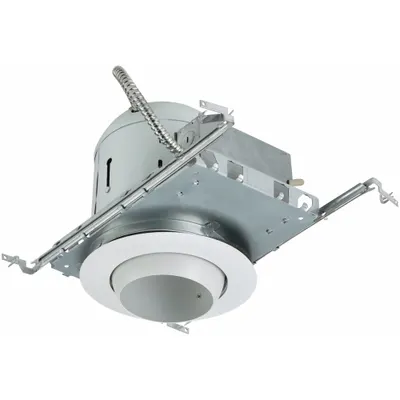 OEM Recessed Down Light Kit: 6 in Dia, Incandescent, For Flat Ceiling, 65 W - New Construction Bulb-Dependent Downlight Housings