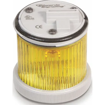 EDWARDS SIGNALING Tower Light Module: Flashing/Steady, 120V AC, Yellow, 48 mm Overall Dia - Multimode Light Modules