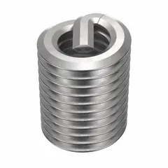 Screw-locking tanged helical insert for repairing or reinforcing threads in metal substrates. Made from 18-8 stainless steel with a tensile strength of 200,000 to 250,000 psi. Requires a 3.15mm drill bit and M3-0.50 STI tap. Right-hand thread, plain finish, coarse thread type.