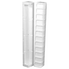 White light-duty edge protector, 3 in wide, 3 in deep, 24 in long, 0.75 in thick. Sold in a 40-pack. Used to shield product edges and corners from damage during shipping, storage, and handling.