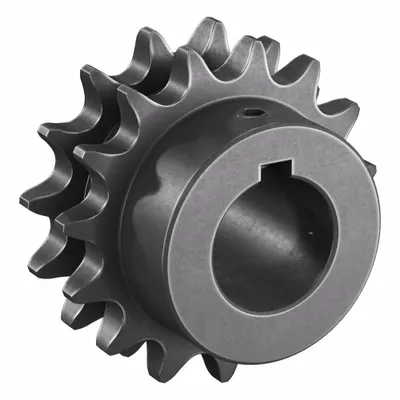 TRITAN Roller Chain Sprocket: 40-2, For 1/2 in Chain Pitch, 1 in Bore Dia, 15 Teeth - Size 40-2 Fixed-Bore Roller Chain Sprockets