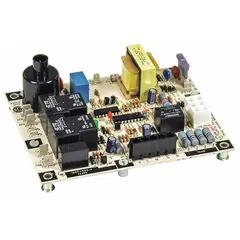 This ignition control manages the ignition sequence in gas-fired heating systems. It is used as a replacement component in residential and light commercial furnaces to ensure proper burner ignition.