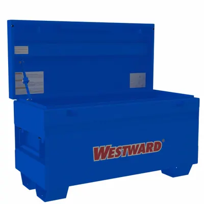 WESTWARD Jobsite Box: 42 in W x 19 7/16 in D x 23 1/2 in H, 9 cu ft, Recessed Padlock - Chest-Style Jobsite Boxes