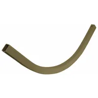 This overhead conveyor track section is a vertical curve with a bottom orientation, featuring a 2 ft radius and 90-degree arc. Made of steel with a powder-coated finish, it is used to change direction in powered conveyor systems, integrating with straight track and other curves for material handling routing