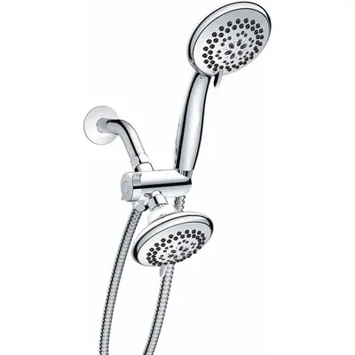 EZ-FLO Fixed and Handheld Showerhead: Chrome Finish, 4 in Fixed Showerhead Wd - Fixed & Handheld Showerhead Combinations