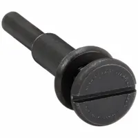 This screw lock-type wheel arbor from WEILER is designed for 3/8 in wheel arbors and accommodates wheel thicknesses from 1/8 in to 1/4 in. It is used to securely mount cut-off wheels on industrial grinders for metal fabrication and maintenance applications