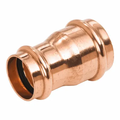 NIBCO 3/4 in CTS x 1/2 in CTS Press-Fit Straight Coupling, Copper - Plumbing Copper & Bronze Press Tube Fittings