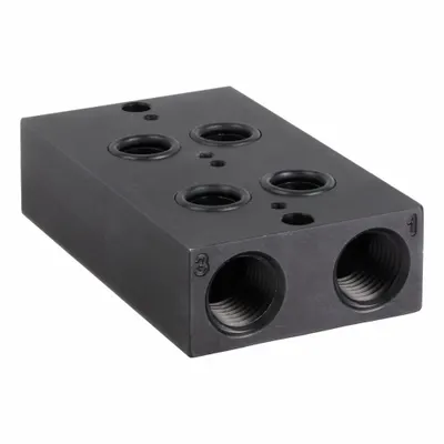 NUMATICS Manifold Assembly: For Series L01, 2 Valve Ports, 1/4 in - Aventics L01 Manifolds & Bases