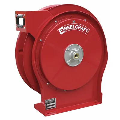REELCRAFT Spring Return Hose Reel: 50 ft (3/8 in I.D.), 500 psi Max Op Pressure, Brass - Compact Air or Water Spring-Return Hose Reels