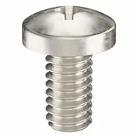These #8-32 thread size, 5/16 in long pan head machine screws are made from 18-8 stainless steel with a plain finish. They feature a Phillips drive with #2 drive size and come in a 50-pack. Commonly used for fastening components in machinery, electrical enclosures, and industrial assemblies where corrosion resistance and a low-profile head are required