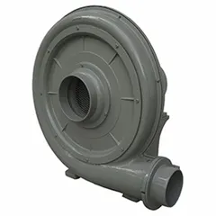 Direct-drive high-flow turbo blower with 1 hp output power. Operates on 120/240V AC and features a flange connection. Suitable for industrial air movement, ventilation, cooling, and material handling systems requiring consistent high-volume airflow.