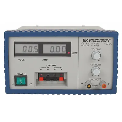 B&K PRECISION Power Supply: Digital DC, 4.9 in H x 8.5 in W x 5.5 in D, 2 Displays - Digital DC Power Supplies