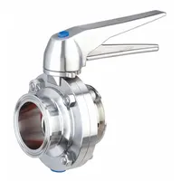 VNE Butterfly Valve: 3 in Pipe Size, Clamp, 145 psi Max. Pressure (CWP), 304 Stainless Steel, Lever (MPN 51C3.0MS/STH)