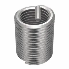 This helical insert is designed to repair stripped or damaged threads in metal components or reinforce threads in softer materials. It features a free-running tanged design for easy installation and provides a strong, wear-resistant thread. Made from 18-8 metal, it offers tensile strength between 200,000 and 250,000 psi. Suitable for general thread repair and reinforcement applications.