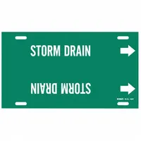 Pipe Marker: Storm Drain, Green, White, Fits 8 to 9 7/8 in Pipe O.D., 1 Pipe Markers, With Arrows (MPN 4132-G)