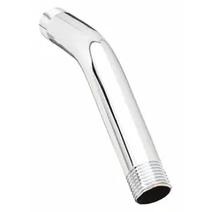 Non-flanged shower arm constructed of brass with a chrome finish. Features NPT connection for standard plumbing systems. Used to connect the shower pipe to the showerhead in residential and commercial bathroom installations.