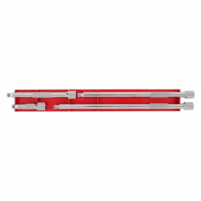 MILWAUKEE Socket Extension Set: 1/4 in Input Drive Size, 1/4 in Output Drive Size - Wobble Hand Socket Extension Sets
