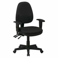 OFFICE STAR Office Chair: Ht, Black, Fabric Material, 19 1/4 in Back Ht, 18 1/4 in Seat Wd (MPN 36427-231)