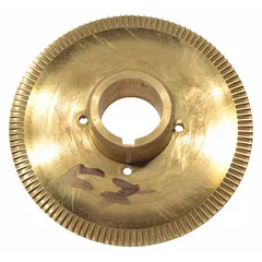 Bronze impeller designed for turbine pumps used in water handling, irrigation, and fluid transfer systems. Compatible with manufacturer models 4JPE2B, 4JPF7A, 53EC05, and E3B.