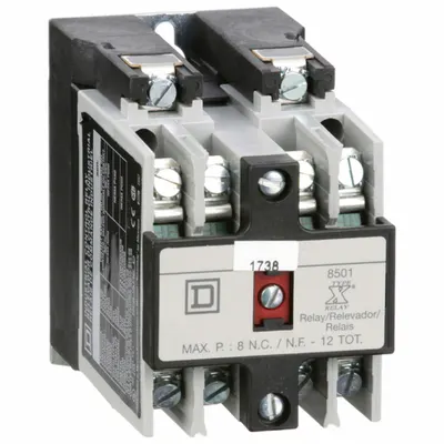 SQUARE D NEMA Control Relay: Surface Relay Mounting, 24V AC Coil Volt, 4NO - Surface-Mounted Relays
