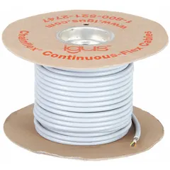 This continuous flexing control cable features 5 conductors of single copper wire (18 AWG) with black and white number coding, plus a ground conductor. The PUR jacket provides notch resistance and is rated for 1000 V. Suitable for use in cable carriers (e-chains) and automated machinery requiring reliable signal or control power transmission under continuous flexing conditions.