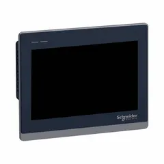 10-inch TFT color LCD resistive touch HMI, 24V DC. Used for machine control, process monitoring, and data visualization in industrial automation. Supports Uni-Telway communication protocol.