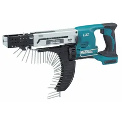 Brushed, pistol-grip cordless screw gun with 1/4 in drive and 4,000 RPM no-load speed. Powered by 18 V DC battery system. Designed for fastening drywall panels to wood or metal studs in construction applications.