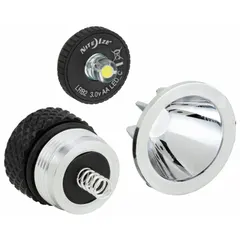 LED retrofit kit for converting a Maglite AA Mini Maglite flashlight from incandescent to LED lighting. Includes two white LED upgrade units. Compatible with Maglite AA Mini Maglite flashlights.