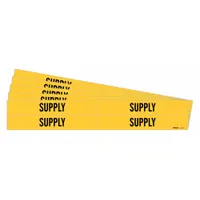 Pipe Marker: Supply, Yellow, Black, Fits 3/4 to 2 3/8 in Pipe O.D., 4 Pipe Markers, 5 PK (MPN 7311-4-PK)