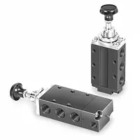 PARKER Manual Air Control Valve: DirectAir 4, Four-Way / Two-Position, Button, 1/4 in Female NPT (MPN 520411000)