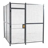 RAPIDWIRE Welded Partition Cage: 16 ft W x 16 ft D 8 ft H, Gray, 2 Sides, Powder-Coated (MPN 161682W)