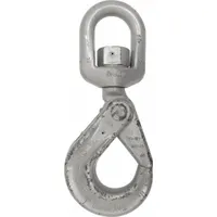 CROSBY Self-Locking Hook: 28,240 lb Working Load Limit, 100 Hook Grade, Alloy Steel, Swivel, Plain (MPN 1004349)