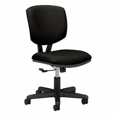 HON Office Chair: Volt, Black, Fabric Material, 18 3/4 in Back Ht, 18 1/2 in Seat Wd - Armless Office Chairs
