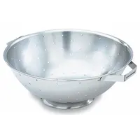 VOLLRATH Colander: 8 qt Capacity, 13 in Overall Ht, Stainless Steel, Handle Included (MPN 47969)